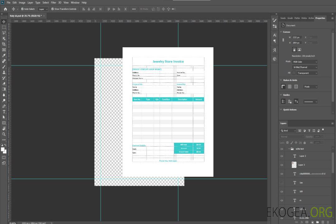 Modèle de facture de bijouterie template
